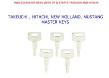 5 x TAKEUCHI HITACHI Master Plant Excavator Digger Dumper Genuine Master Keys
