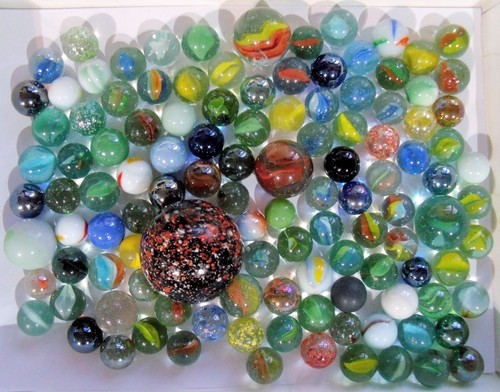 Marbles mixed vintage job lot - marbles,