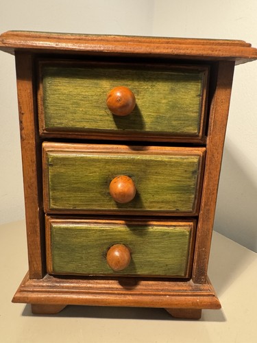 Vintage wooden miniature - wooden, chest