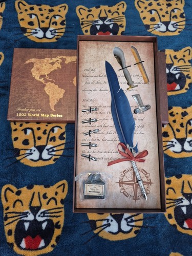 Feather pen set with - feather,