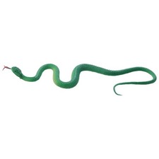 Simulation soft plastic toy snake Simulation Snake Rubber Tip Toy - Green E4W1