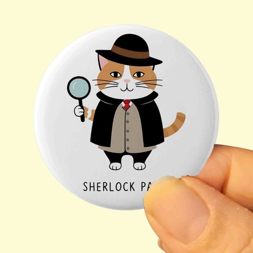 Sherlock holmes cat - sherlock, badge