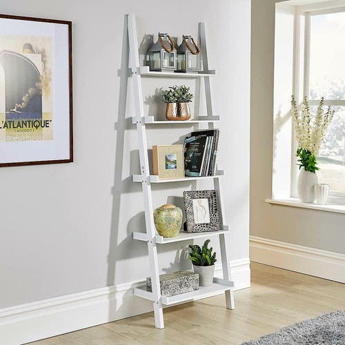 White ladder shelving unit - white,