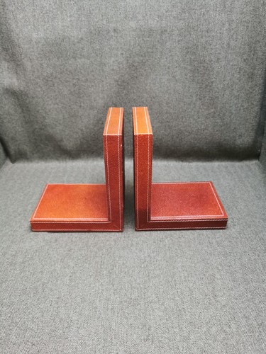 Vintage leatherette bookends - vintage,