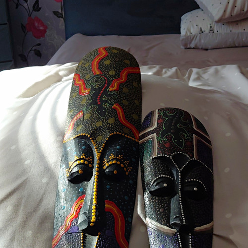 African tribal painted wooden - painted,