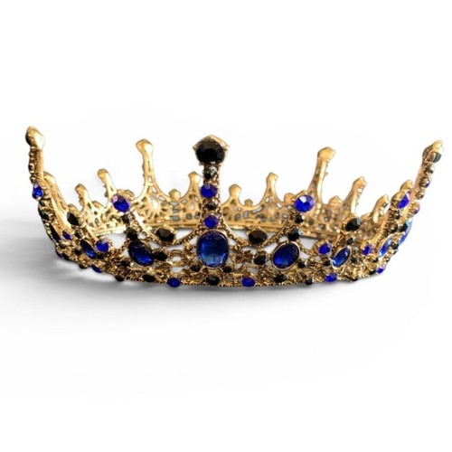 Blue rhinestone gold - blue,