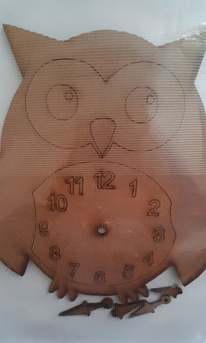 Owl clock face mdf - clock, face.