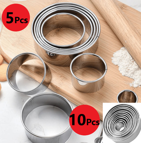 10pc stainless steel round - 5/10pc,