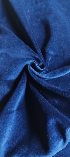 Navy blue cotton velvet fabric - blue,