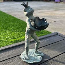 Garden Ornaments and Statues 38cm Large Frog Bird Feeder Outdoor Decoration Gift