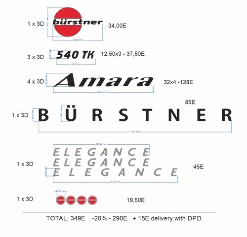 Burstner motorhome sticker set - motorhome,