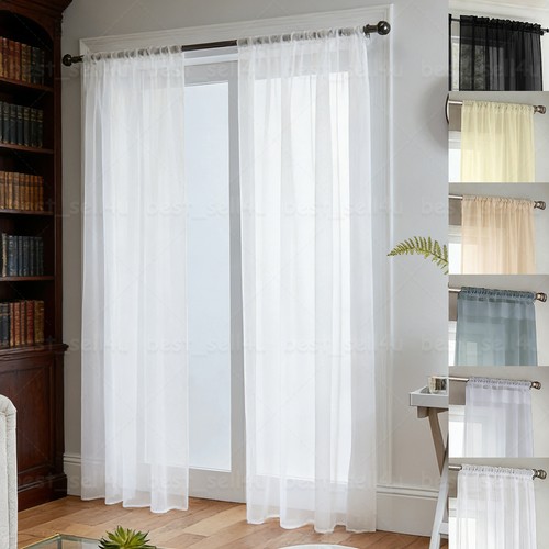 Voile curtains pair - curtains, panels)