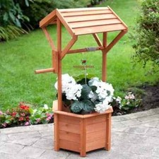 Wooden Wishing Well Planter
