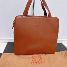 LOEWE Anagram Handbag Brown Leather Authentic