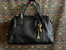 FOSSIL Jet black leather