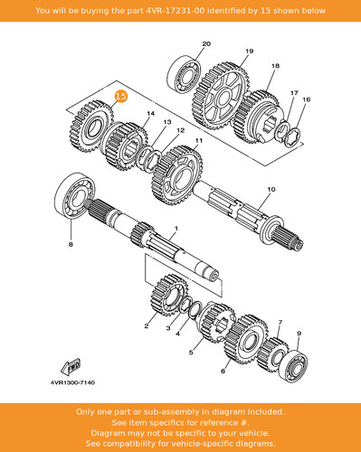 Yamaha gear 3rd wheel - wheel, (35t)
