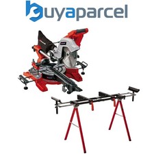 Einhell Sliding Mitre Saw 254mm Double Bevel TE-SM Dual Sided 240v + 1608 Stand