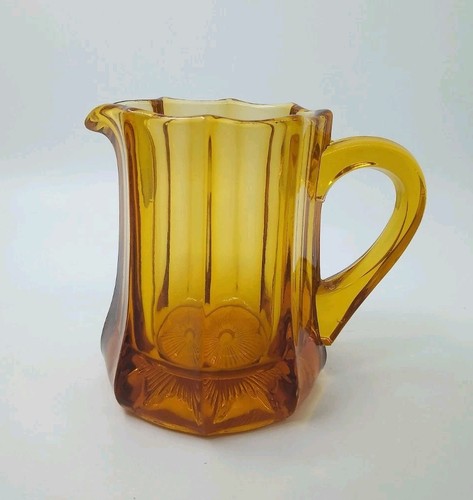 Vintage amber glass panelled - vintage,