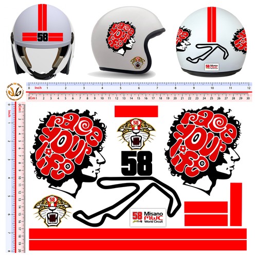 Helmet stickers misano circuit - helmet,