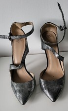 Zara Trafaluc Snake Skin Shoes Size 6 High Heel Court Shoes T-bar Stap