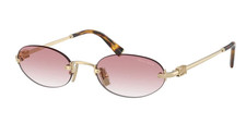 Miu Miu Logo MU A54S ZVN70O Round Sunglasses in Gold / Pink Gradient Lens