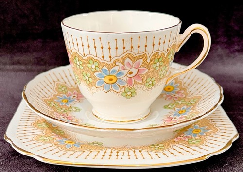 Vintage art deco floral bone - vintage,