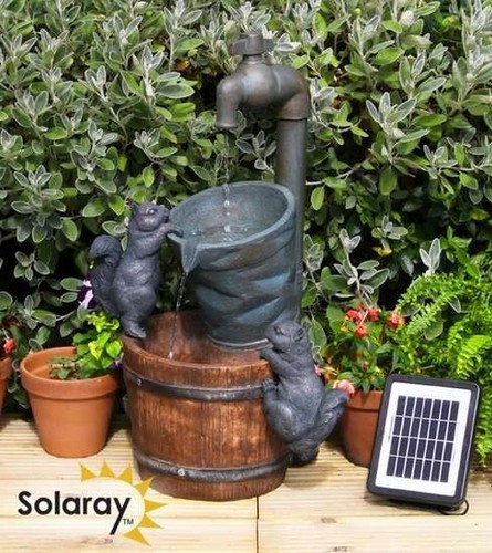 Solar squirrels water feature - solar,