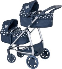 Twin Pushchair | Navy Polka