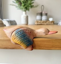 Hand Carved Wood Duck Shelf