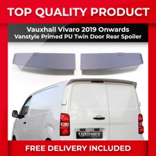 FITS VAUXHALL VIVARO 2019> QUALITY PRIMED PU REAR TWIN BARN DOOR SPOILER WING