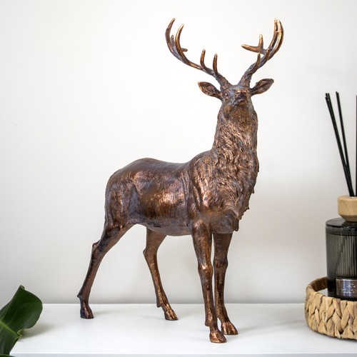 Large bronze effect stag - large,