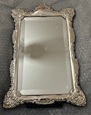 Vintage Sterling Silver Mounted Mirror | Carrs of Sheffield 38cm Hallmarked 1996