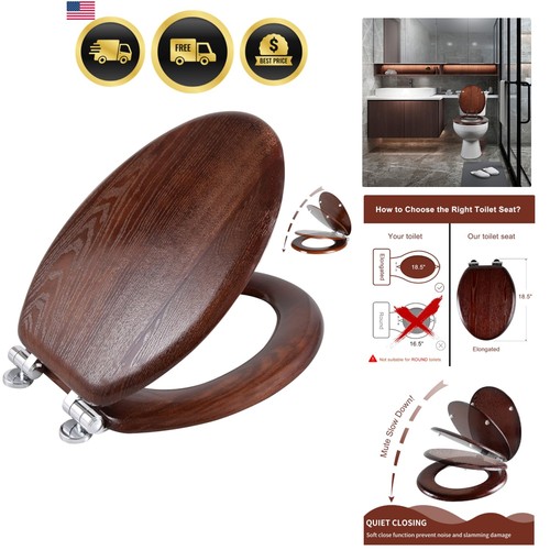 Elongated wood toilet - wood,