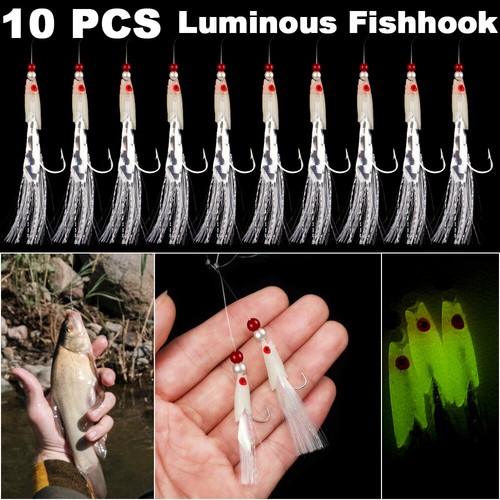 10pcs luminous bait feathers - 10pcs,