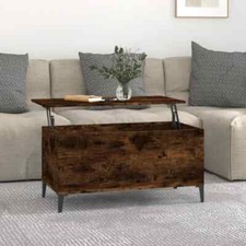 Coffee Table Smoked Oak 90x44.5x45 cm Engineered Wood vidaXL