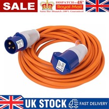 10M Heavy Duty Hook Up Caravan Cable Camping 16A 240V Mains Extension UK