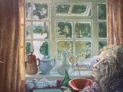 Old strange painting - painting, canvas