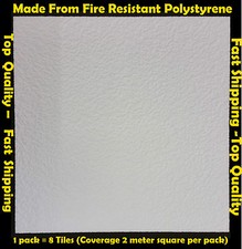 12M² Polystyrene Ceiling Tile Wall Panels Flame Retardant Fire Resistant Gent