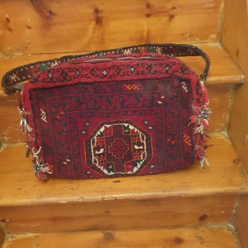 Vintage large wool - carpet, bag