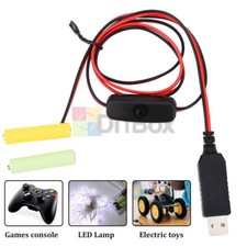 USB 5V to 3/4.5/6V Battery Eliminator Replacement AA AAA Battery Power Supply