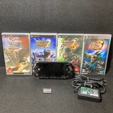 PSP 1000 Black + Original Charger + Monster Hunter set TESTED good Japan