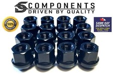 24 x Black open wheel nuts M12