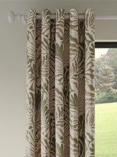 John Lewis Caladium Pair Lined Eyelet Curtains W167 x Drop 228cm - Avocado A