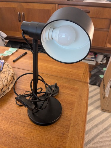 Ikea black desk - , lamp