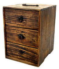 Japanese Vintage Wooden Mini Chest Drawers Tansu Rustic Craftsman Meiji