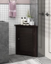Furinno INDO Storage Cabinet, Accent Cabinet, Louver Door Cabinet, Espresso