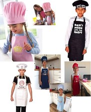 Kids Children Apron Hat Set Novelty Cooking Bakeware BBQ Christmas Birthday Gift