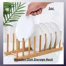 1pc Wooden Dish Storage Rack, Kitchen Organizer for Plates and Dishes