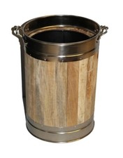 Wooden Coal Bucket Steel Coal