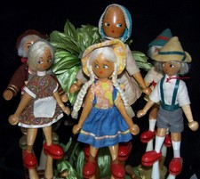 Vintage  Wooden Peg Doll